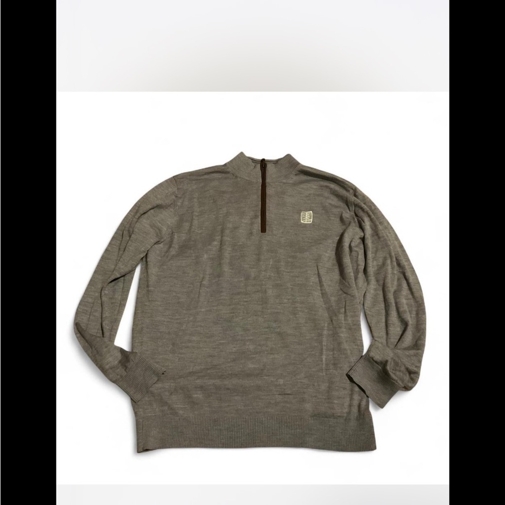 johnnie-O Men's merino wool preppy golf Zip-Up Sweater